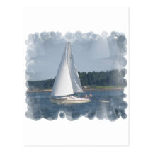 Sail Boat Bubbles Postcard