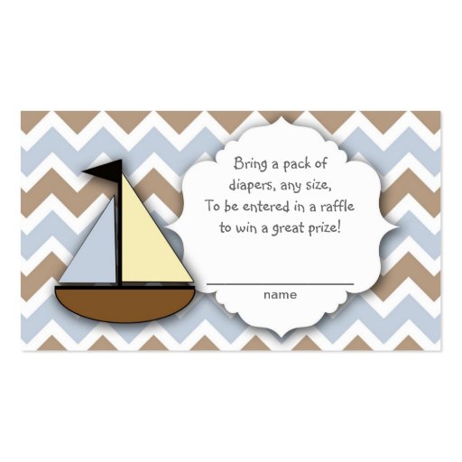 Sail Boat Diaper Raffle Tickets or insert cards Business Card