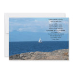 Sail Boat in Deep Blue Water Wedding Personalized Invite