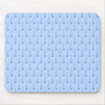 Sail boat pattern. Pale Blue and Blue. Mouse Pad