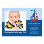 Sail Boat Photo Birthday Invitation