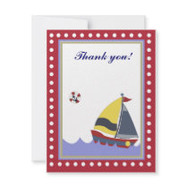 Sail Boat Red border Thank you note flat invitations by allpetscherished Sail Boat Red border Thank you note flat invitations