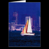 Sail Boat, San Diego, California cards