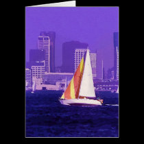 Sail Boat, San Diego, California cards
