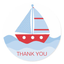 Sail Boat Thank You stickers
