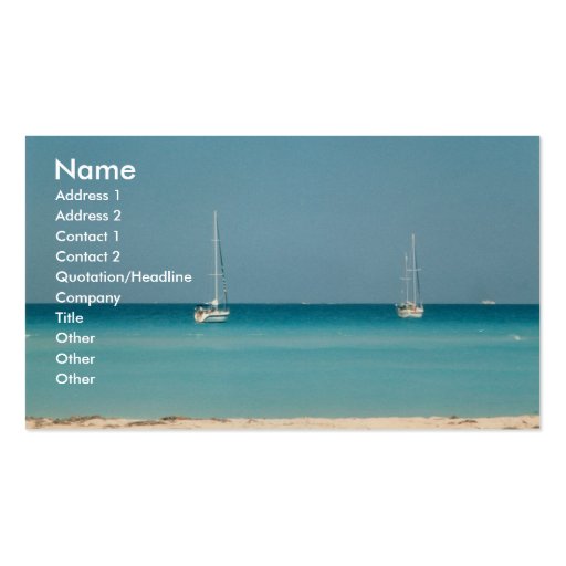 Sail Boats Ocean Sanibel Island Florida Card Photo Business Card