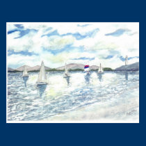 sail boats postcards