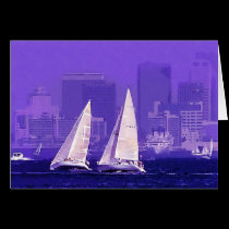 Sail Boats, San Diego, California cards