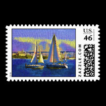 Sail Boats, San Diego postage