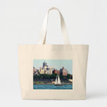 Sailboat Against Manhattan Skyline Tote Bag