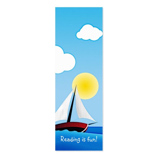 Sailboat and sun - bookmark business card templates (front side)