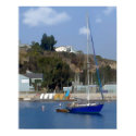 Sailboat at Anchor in Harbor posters