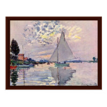 Sailboat At Le Petit-Gennevilliers By Claude Monet postcards