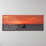 Sailboat At Sea At Sunset Poster posters