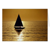 Sailboat at sunset, sloop cards