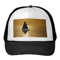 Sailboat at sunset, sloop hats