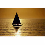 Sailboat at sunset, sloop acrylic cut out
