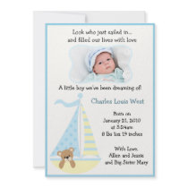 Sailboat Baby Announcement Cards invitations by SoCalTeeShirts Sailboat Baby Announcement Cards invitations