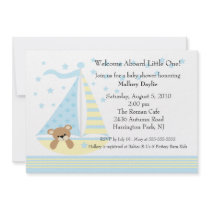 Sailboat  Baby Boy Shower Invitation