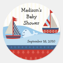 Sailboat Baby Shower Sticker