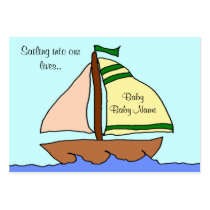 Sailboat Birth Announcement Card business cards