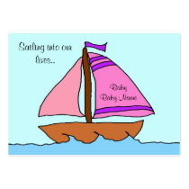 Sailboat Birth Announcement Card business cards