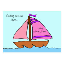 Sailboat Birth Announcement Card business cards