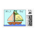Sailboat Birth Announcement Postage postage