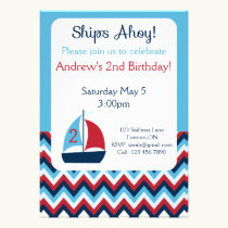 Sailboat Birthday Invitation invitations