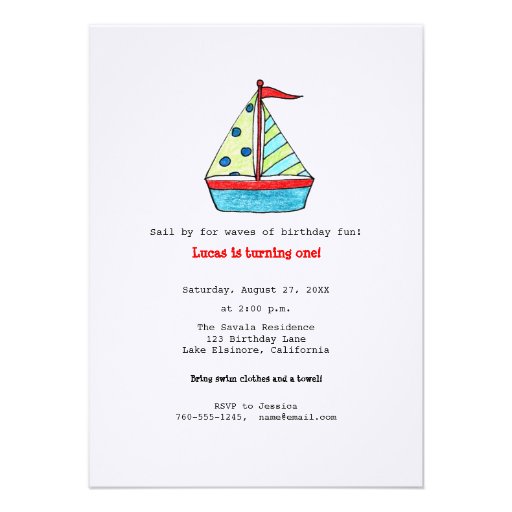 Sailboat Birthday Invitation