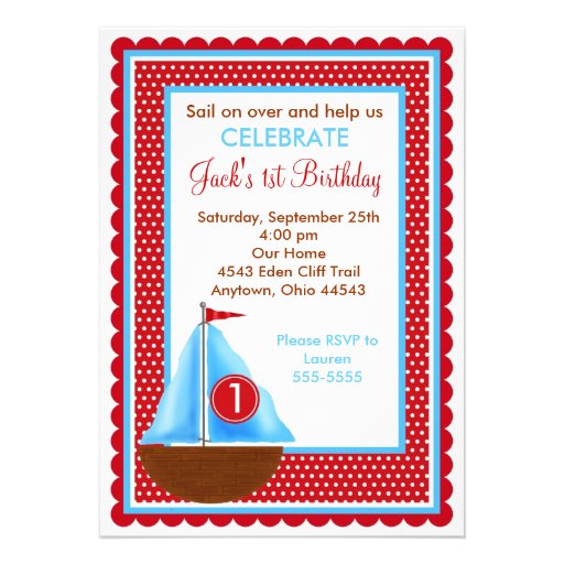 Sailboat Birthday Invitations