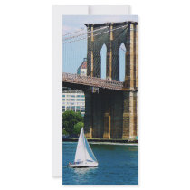 Sailboat by the Brooklyn Bridge Rack Card Design