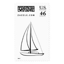 Sailboat Drawing postage by White_Wedding Sailboat Drawing postage