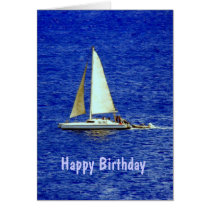 Sailboat in Lahaina, Hawaii, Birthday Card