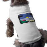 sailboat in paradise graphic dog t-shirt