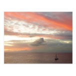 Sailboat in Sunset Postcard