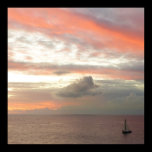 Sailboat in Sunset Poster Print