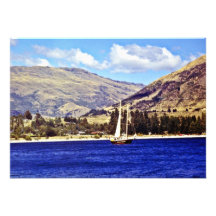 Sailboat, Lake Manaka, South Island Personalized Announcement