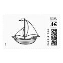 Sailboat Line Drawing postage by White_Wedding Sailboat Line Drawing postage