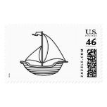 Sailboat Line Drawing Stamp