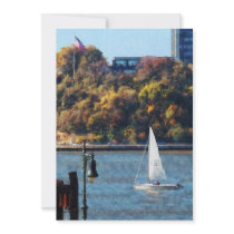 Sailboat Near Chelsea Pier Personalized Invites