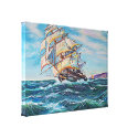 Sailboat on Rough Waters Oil Painting Canvas Canvas Prints