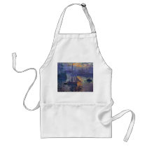 Sailboat painting boating art Monet sunrise at sea Aprons