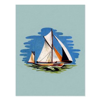 Sailboat Painting Post Card