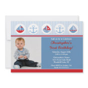 Sailboat Photo Birthday Invitation invitation