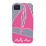 Sailboat PInk Monogram Preppy Iphone 4 4s Case Case-Mate iPhone 4 Case