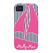 Sailboat PInk Monogram Preppy Iphone 4 4s Case Case-Mate iPhone 4 Case