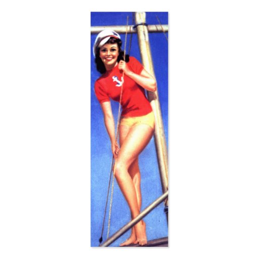 Sailboat Pinup Bookmark Business Card Templates (front side)