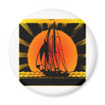 Sailboat Sailing At Sunset Magnet