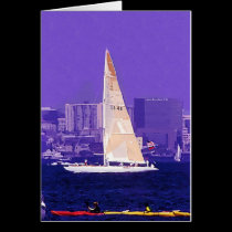 Sailboat, San Diego, California cards